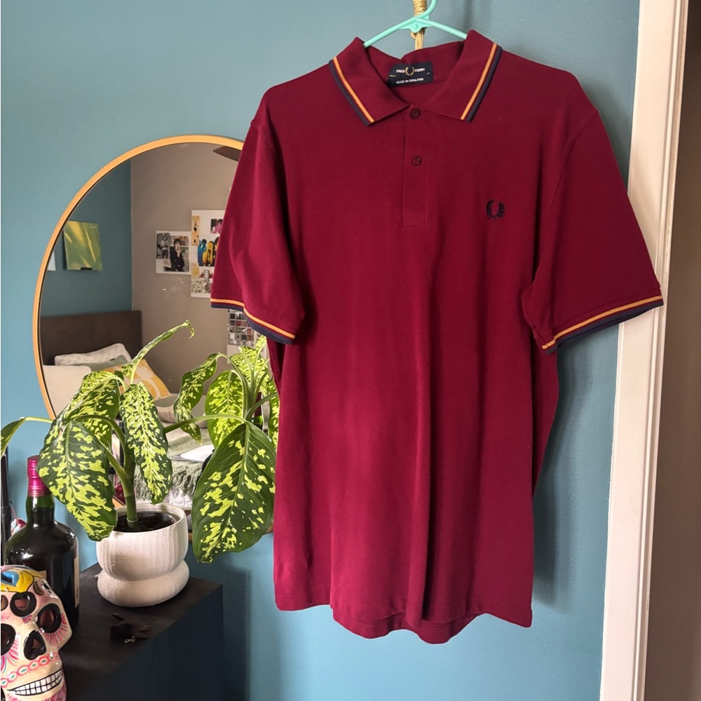 Fred Perry Polo Shirt Twin Tipped - Burgundy